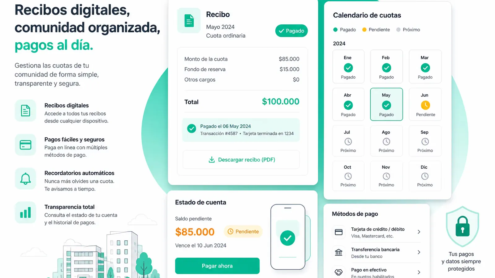 Recibos y cuotas de comunidad en Comunipay