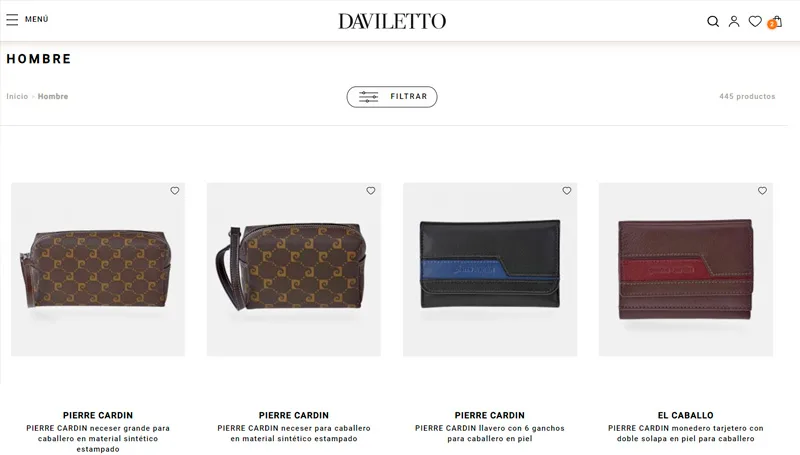 Tienda online Daviletto desarrollada por Wecomm