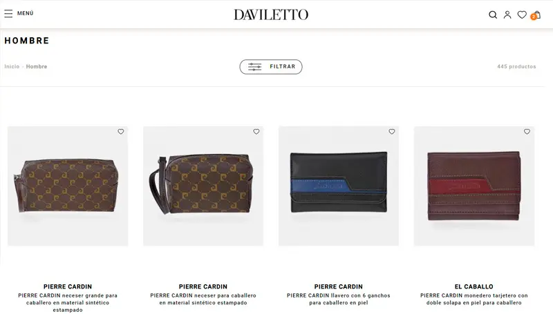 Tienda online Daviletto desarrollada por Wecomm