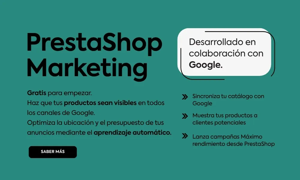 Módulo PrestaShop Marketing con Google para tiendas online